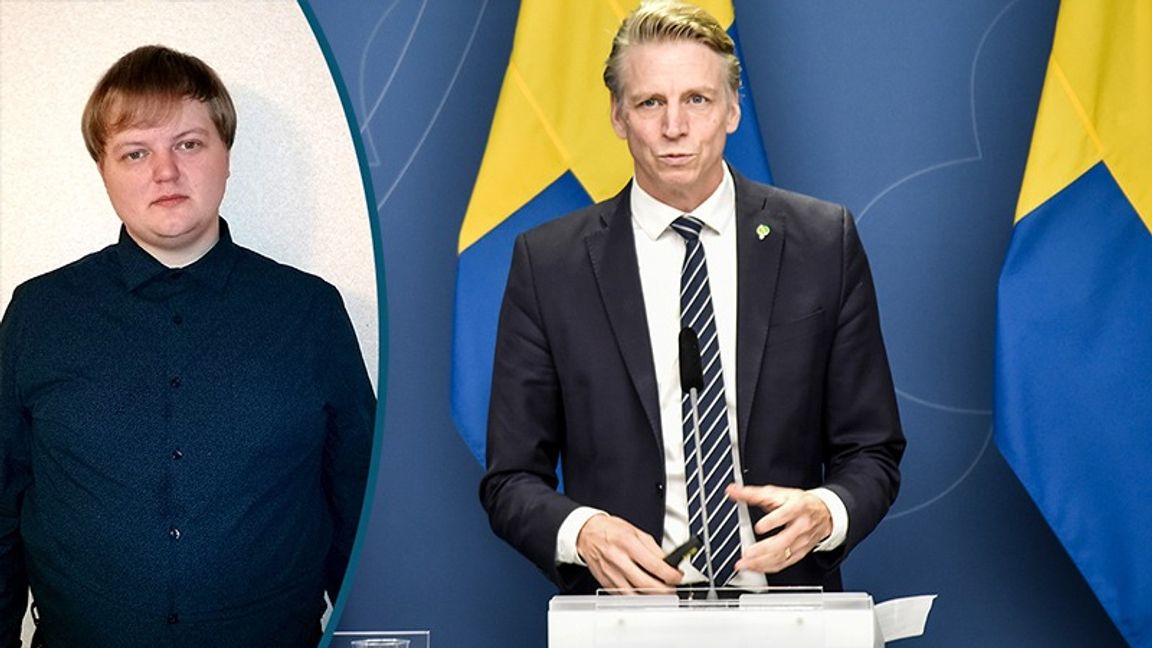 Per Bolund kallar oppositionen blåbrun. Foto: Privat/ Rolbin Ek/TT