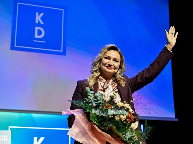 Kristdemokraternas partiledare Ebba Busch på partiets riksting i Linköping. Arkivbild. Anders Wiklund/TT