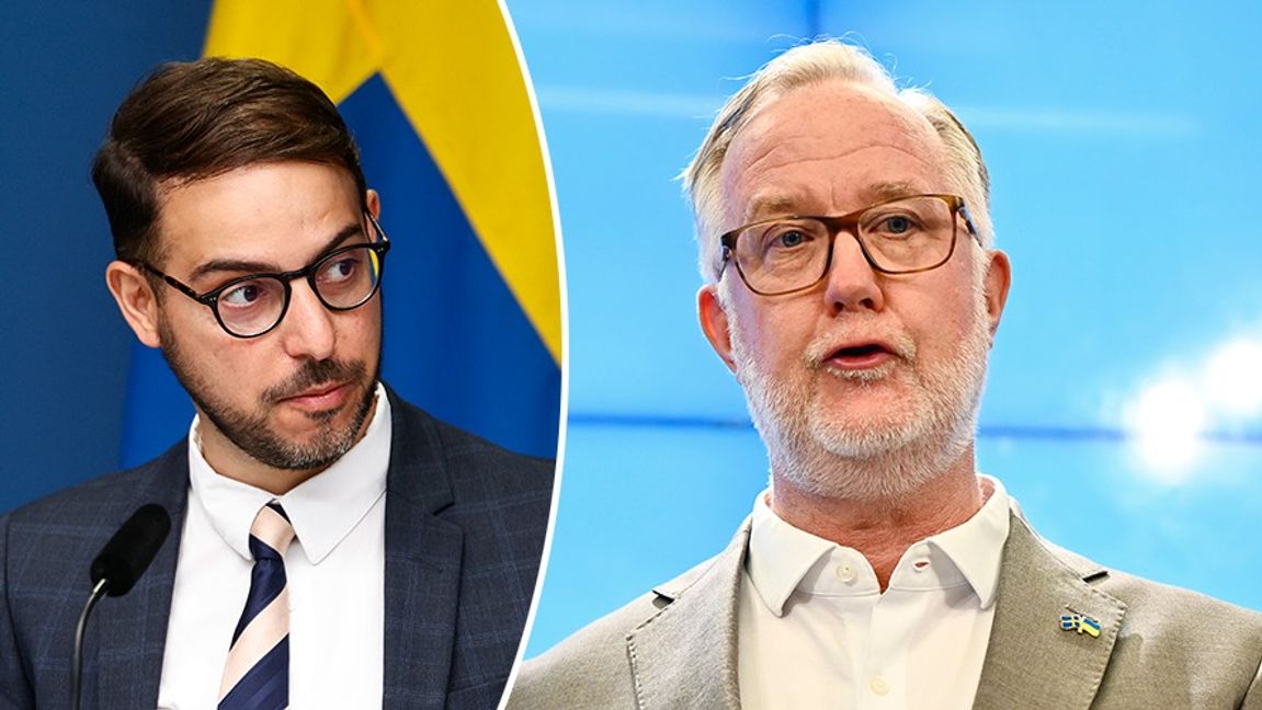 Robert Hannah och Johan Pehrson. Foto: Stefan Jerrevång/Anders Wiklund/TT