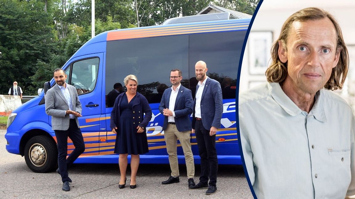 Liberalernas Arman Teimouri till vänster ansluter sig med viss tvekan till Camilla Brodin (KD), Mattias Bäckström Johansson (SD) och Carl-Oskar Bohlin (M) efter besöket på Forsmarks kärnkraftverk. Foto: Pernilla Wahlman/TT