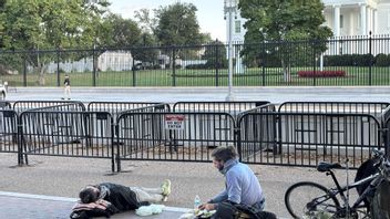 Hemlösa på trottoaren framför Vita Huset Foto: Dan Korn