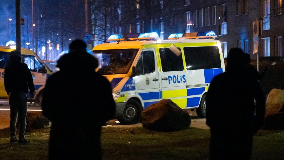 Polisbil på plats i Malmö. Foto: Johan Nilsson/TT