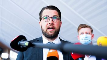 Jimmie Åkesson, Sverigedemokraternas partiledare. Foto: Anders Wiklund/TT.