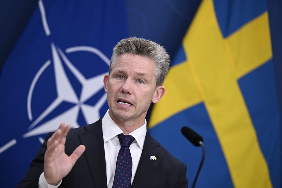 Försvarminister Pål Jonson (M) menar att Nato bör stärka sin östra gräns. Arkivbild. Pontus Lundahl/TT