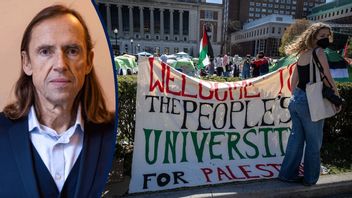 Propalestinskt tältläger på Columbiauniversitetet i New York. Foto: Stefan Jeremiah/AP/TT