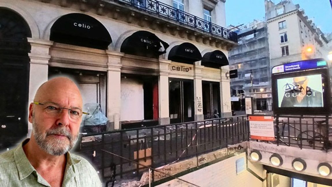 Plundrad och brandskadad butik i Paris dagen efter lördagens demonstrationer, som samlade omkring 550 000 människor i Frankrike. Foto: Privat/Guallendra, CC0.