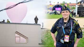 Polis på taket vid Eurovision Village i Malmö och polisområdeschefen Petra Stenkula. Foto: Johan Nilsson/TT