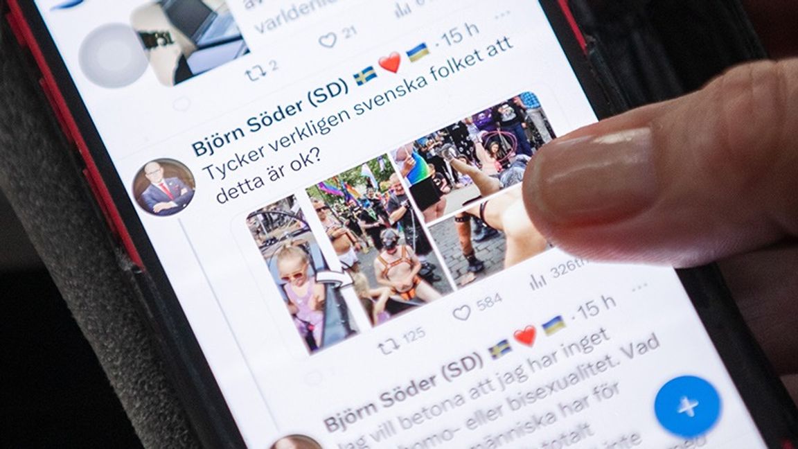 Björn Söders tweets om Pride har väckt irritation. Foto: Caisa Rasmussen/TT