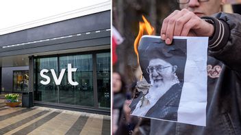 SVT-huset och protester mot iranska regimen i Italien. Foto: Jessica Gow/TT/Claudio Furlan/AP