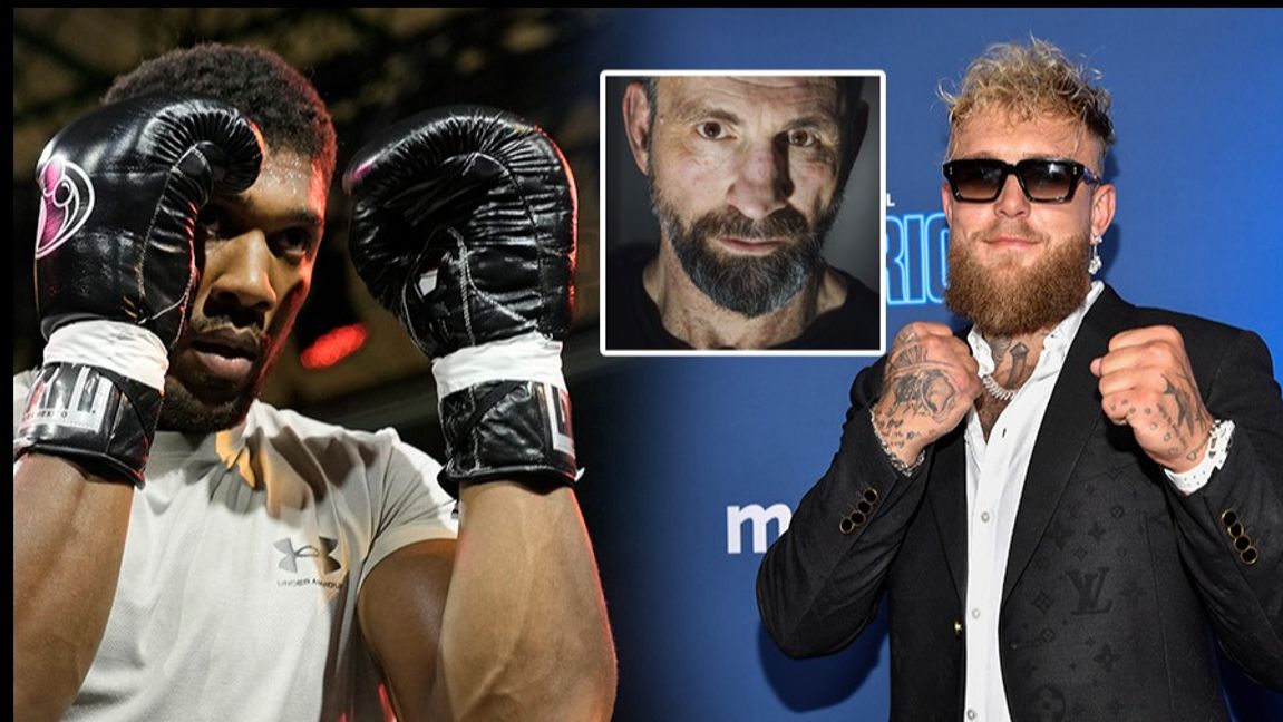 Legendariska boxaren Anthony Joshua (Vänster). Foto: AP Photo/Hassan Ammar/TT. F.d boxaren Paolo Roberto (Mitten) Foto: Linus Sundahl-Djerf SVD / TT /. Influencern Jake Paul. Foto: TT/ Evan Agostini/Invision/AP. 
