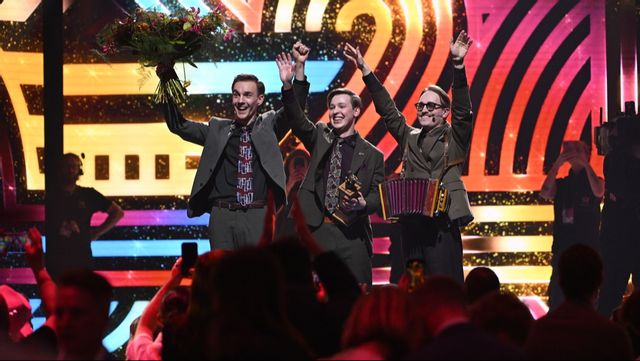Kaj tar hem segern i Melodifestivalen 2025. Foto: Jessica Gow/TT