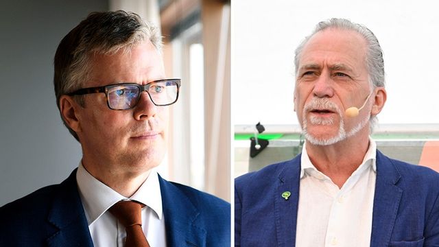 Ett uttalande från Fortums vd Markus Rauramo (till vänster) ledde till felaktiga medieuppgifter om att Fortum inte satsar vidare på ny kärnkraft. Uppgifter som språkröret Daniel Helldén (MP) spred vidare. Foto: Anni ’gren/Jessica Gow/AP/TT