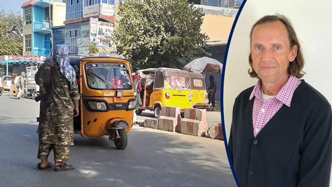Vägspärr upprättad av talibanerna i provinshuvudstaden Kunduz i norra Afghanistan. Foto: Abdullah Sahil/TT