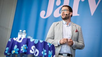 Jimmie Åkesson i Järva 2018. Foto: Fredrik Persson/TT.