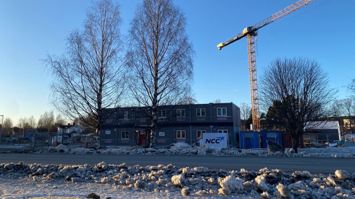 Nyproduktion av lägenheter vid Skellefteälven i Skellefteå i vintras. Foto: Gustav Sjöholm/TT