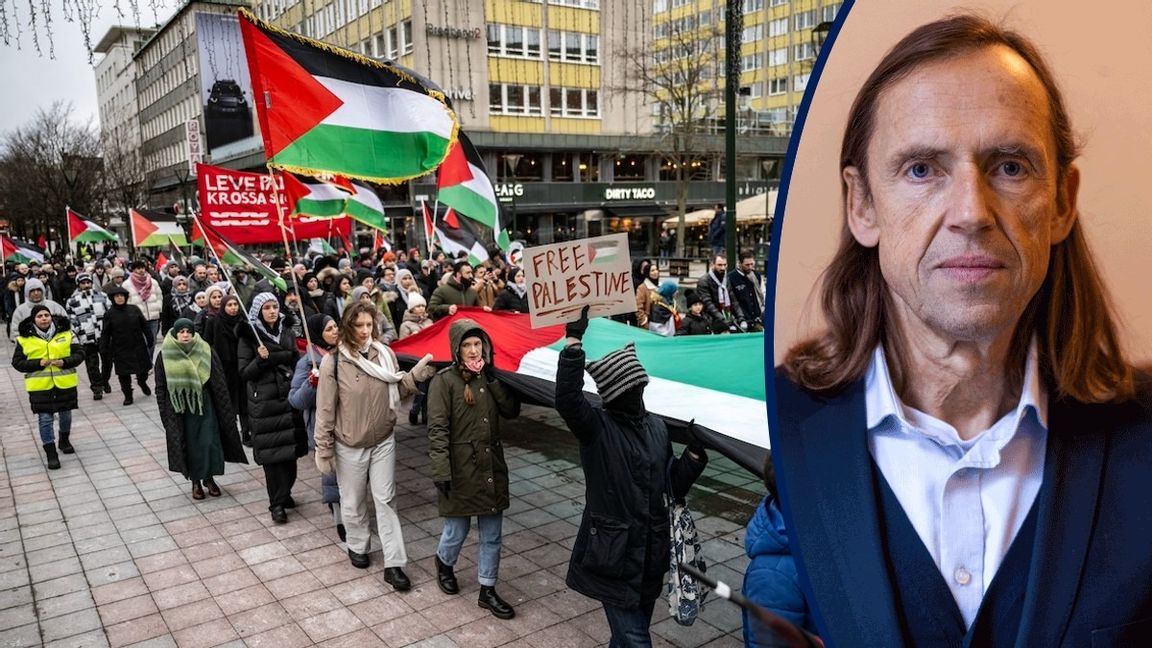 En av de senaste månadernas otaliga propalestinska demonstrationer i Malmö. Foto: Johan Nilsson/TT