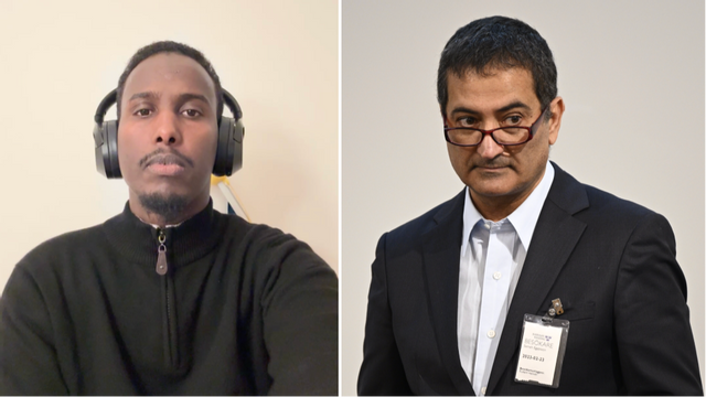 Innehållet i en video där riksdagskandidaten Mohamed Nuur (V) pratade på somaliska om regeringen och utvisningsavtalet med Somalia fick forskaren Sameh Egyptson att reagera. Foto: Facebook/Anders Wiklund/TT