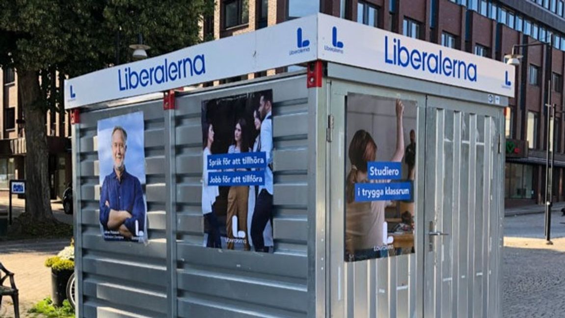 Liberalernas valstuga i Uppsala. Foto: Faksimil Liberalerna
