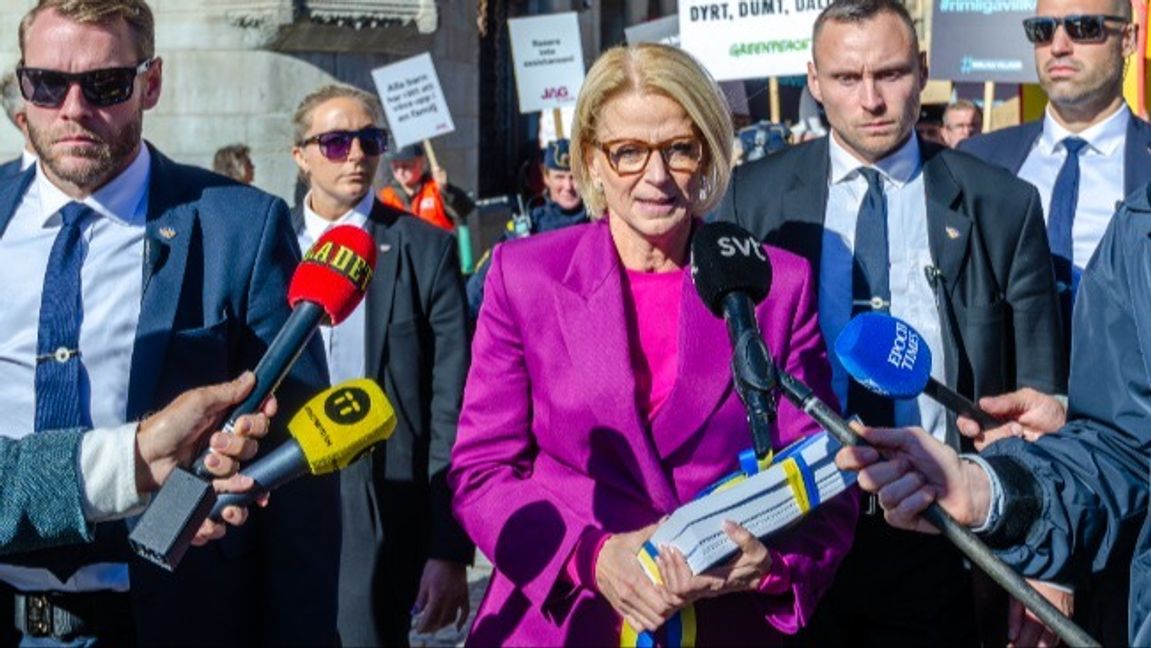 Elisabeth Svantesson på budgetpromenad 2025. Bild: Frankie Fouganthin/CC BY 4.0