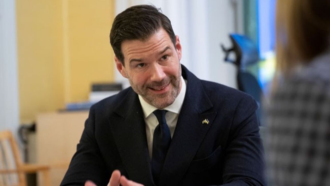 Migrationsminister Johan Forssell (M). Foto: Fredrik Sandberg/TT.