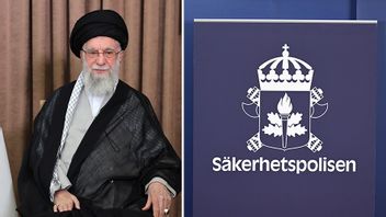 Till vänster: Irans högste ledare ayatollah Ali Khamenei. Foto: AP/Jessica Gow/TT