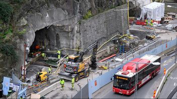 Bygget av den nya bussterminalen vid Slussen. Foto: Jessica Gow/TT