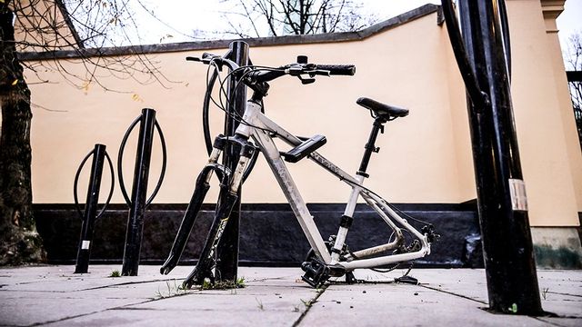 Cykel utan däck. Arkivbild. Foto: Janerik Henriksson/TT.