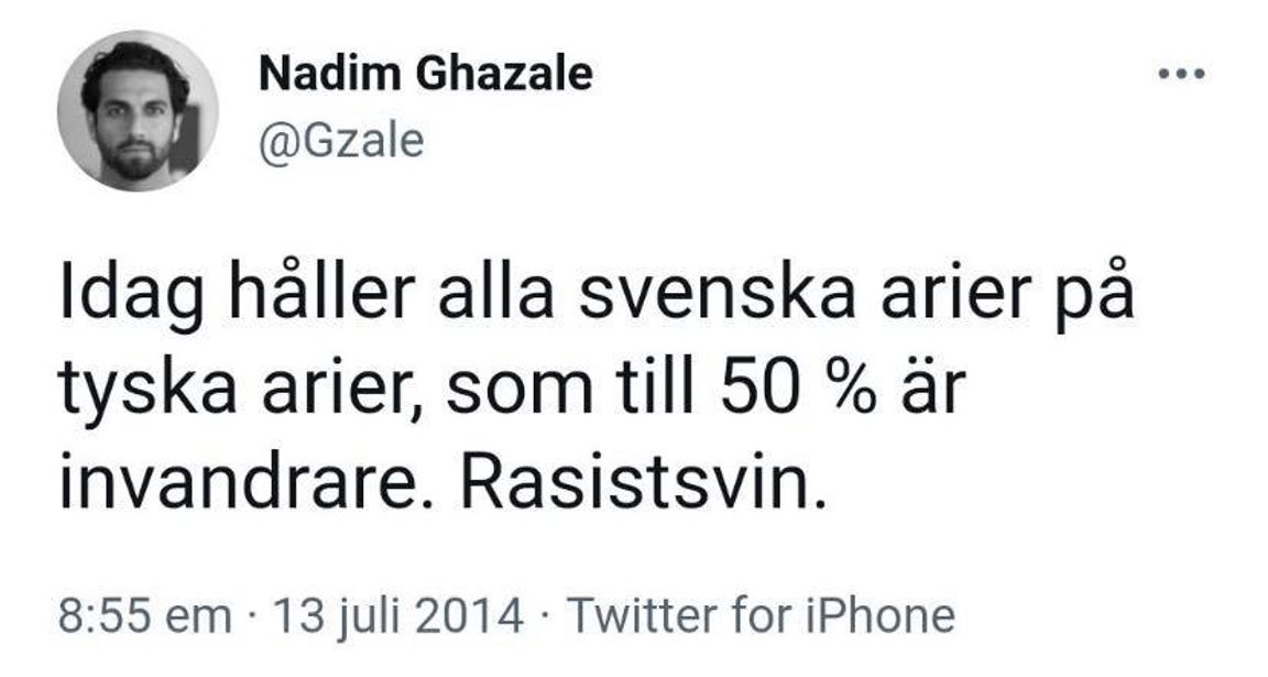 TV-polisen i tweet från 2014: Israel är mänsklig cancer
