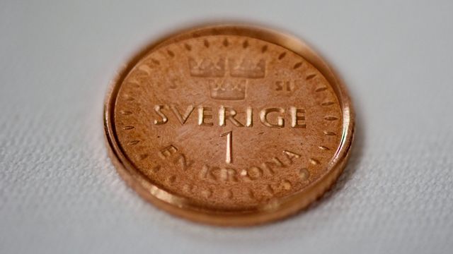 Svenska kronan når nytt bottenrekord. Foto: Jessica Gow//TT 