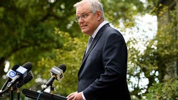 Australiens premiärminister Scott Morrison ger löften om minskade utsläpp. Arkivbild. Foto: Dan Himbrechts/AP/TT