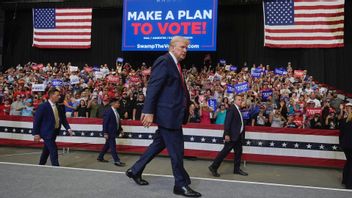 Donald Trump på valmöte i fredags Foto: Rick Bowmer/AP/TT