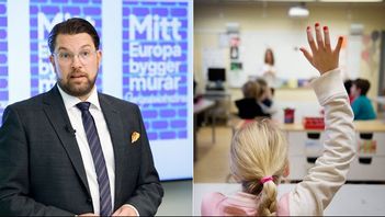 Jimmie Åkesson vill göra SD till nya skolpartiet. Foto: Christine Olsson/TT/Jessica Gow/TT.