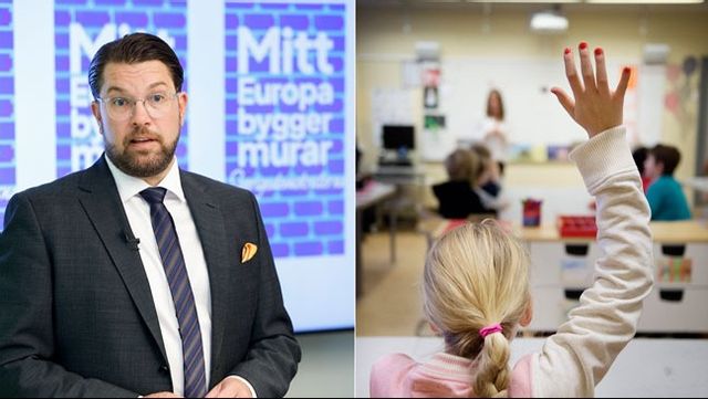 Jimmie Åkesson vill göra SD till nya skolpartiet. Foto: Christine Olsson/TT/Jessica Gow/TT.