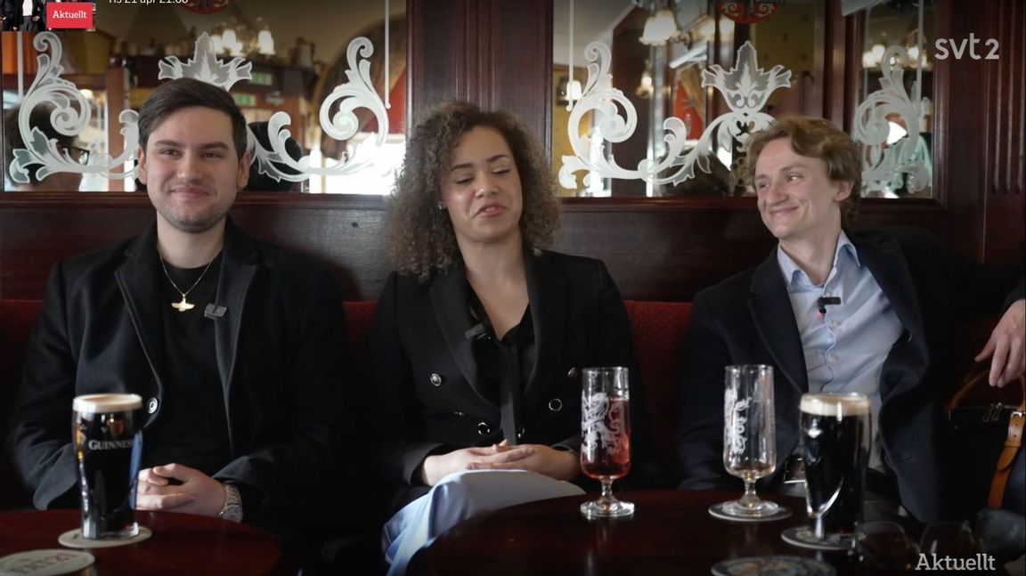 Ungdomar i Konservativa förbundet i Lund samtalar i tisdagens Aktuellt