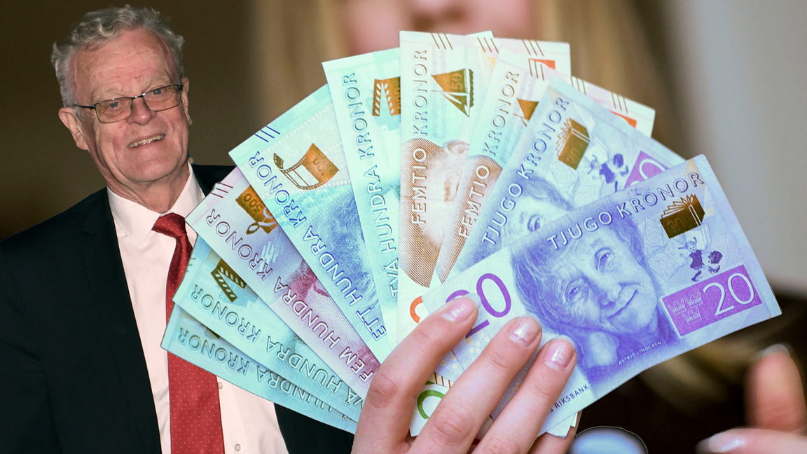 Björn Eriksson, ordförande i Kontantupproret är glad att det används mer kontanter än på länge. Foto: Erik Simander/TT och Fredrik Sandberg/TT