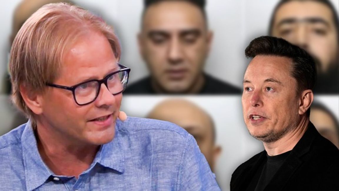 Anders Lindberg anklagar Elon Musk för ”desinformation”. Bilden är ett montage. Foto: SVT/AP/Brittisk polis
