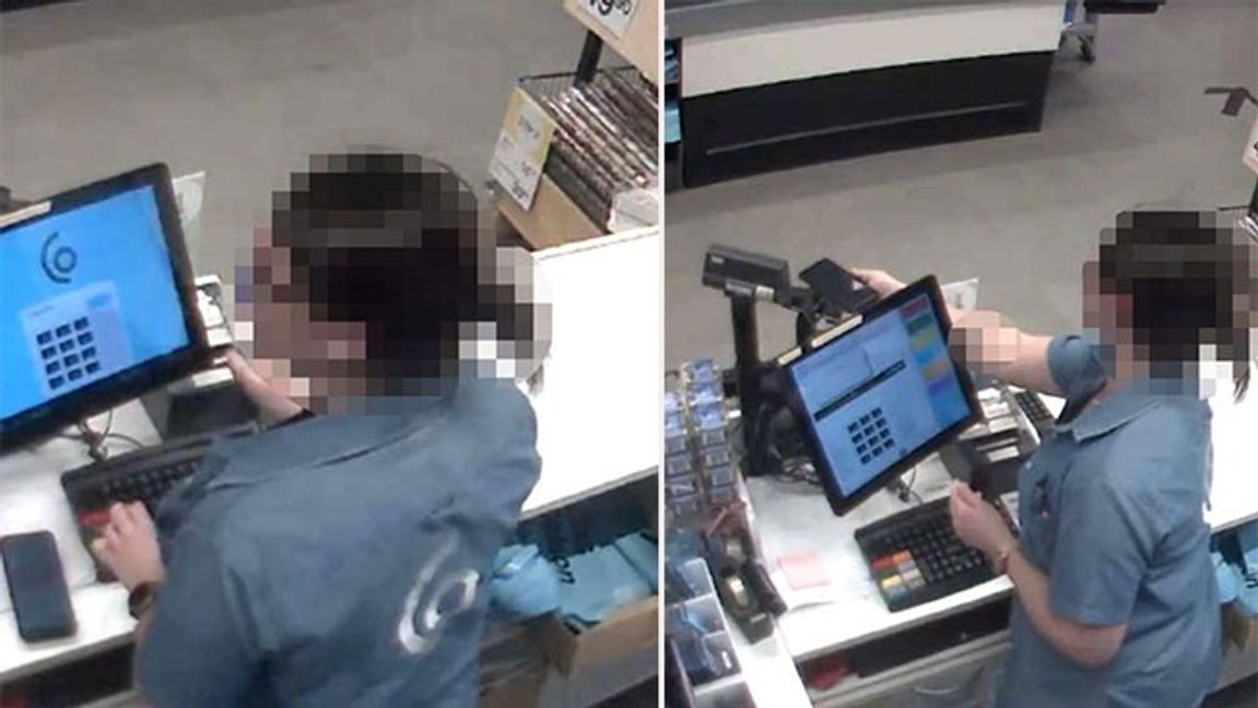 Den dömda kvinnan filmad av övervakningskamera. Bild: Polisen genom Göteborgs–Posten.