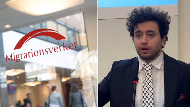 Taha Khatab säger upp sig från Migrationsverket i protest. Foto: Migrationsverket/Riksdagen via YouTube