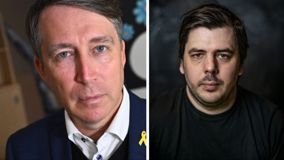 Richard Jomshof (SD) och Chang Frick. Foto: Claudio Bresciani/TT/Staffan Löwstedt/SvD/TT.