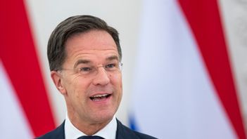 Mark Rutte under ett besök i Litauens huvudstad Vilnius i april. Foto: MINDAUGAS KULBIS/AP/TT