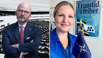 Charlie Weimers (SD) kritiserar Arba Kokalaris (M) krav på ökad EU-censur. Foto: Foto: European Union 2014 – European Parliament / Montage: Saga B Nystedt