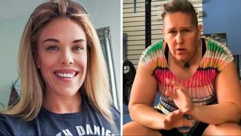 April Hutchinson stängdes av efter att hon kritiserat att biologiske mannen och transidrottaren Anne Andres tillåts tävla mot kvinnor. Foto: Instagram