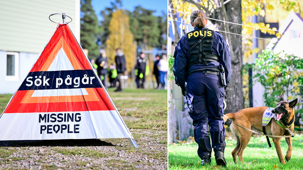 Sökandet efter den försvunna kvinnan fortsätter. Foto: Mikael Fritzon/TT