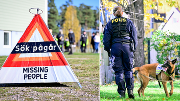 Sökandet efter den försvunna kvinnan fortsätter. Foto: Mikael Fritzon/TT