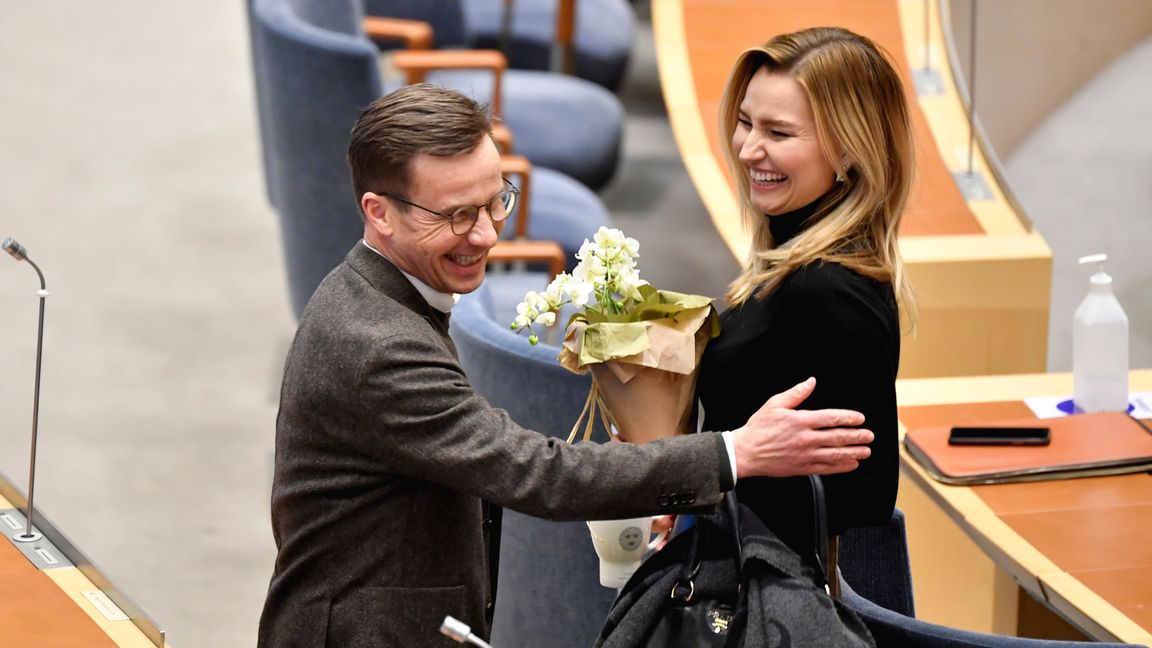 Ulf Kristersson (M) och Ebba Busch (KD). Foto: Jessica Gow / TT