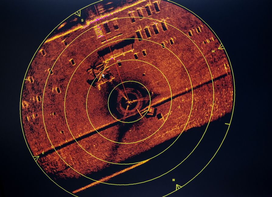 Sonarbild på Estonia från 2021. Foto: Stefan Jerrevång/TT