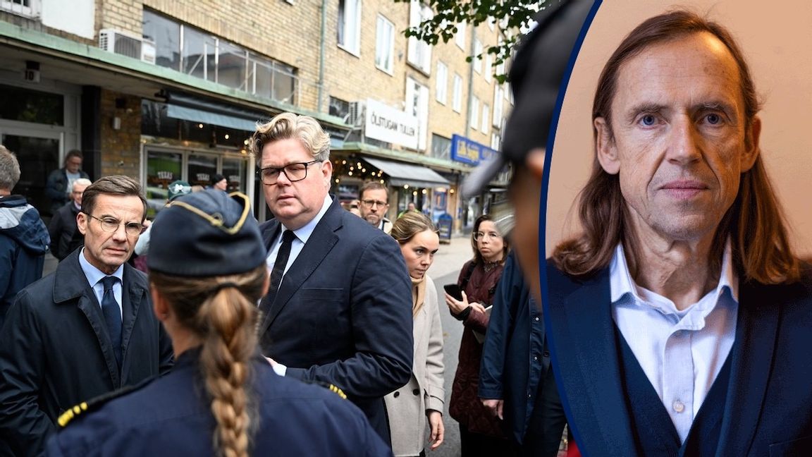 “Vi vill visa för Gävleborna att de inte står ensamma när ett sådant här brutalt våldsdåd har ägt rum”, sade justitieminister Gunnar Strömmer (M) när han och statsminister Ulf Kristersson (M) i måndags besökte Gävle. Foto: Pontus Lundahl/TT