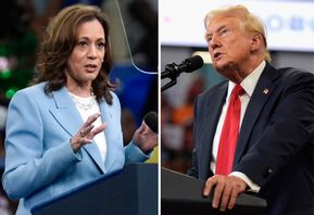 Demokraternas presidentkandidat, vicepresident Kamala Harris, samt Republikanernas dito, expresident Donald Trump. AP/TT