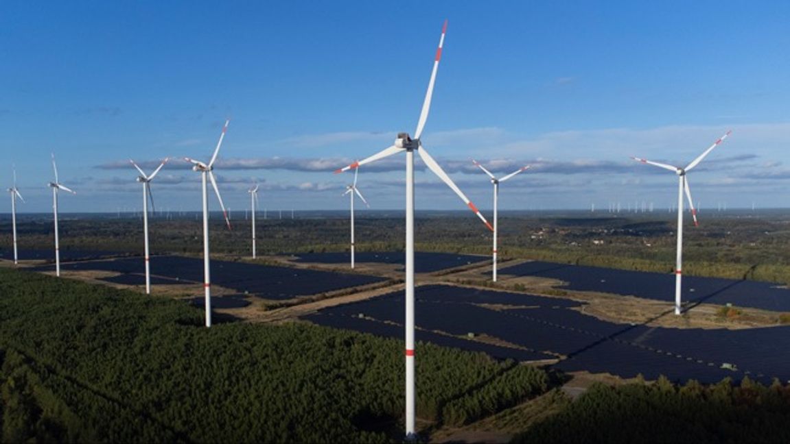 Tysk vindkraftspark. Arkivbild. Foto: AP