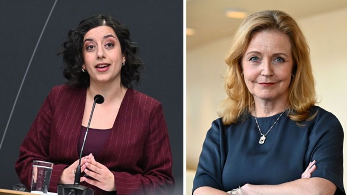 Simona Mohamsson (L) och Elisabeth Thand Ringqvist (C). Foto: Claudio Bresciani/TT/Fredrik Sandberg/TT